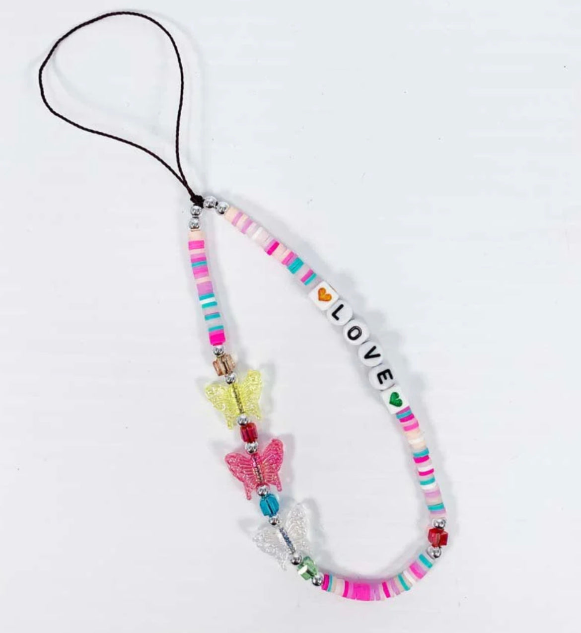 Hearts , Love & Butterflies Phone Charm