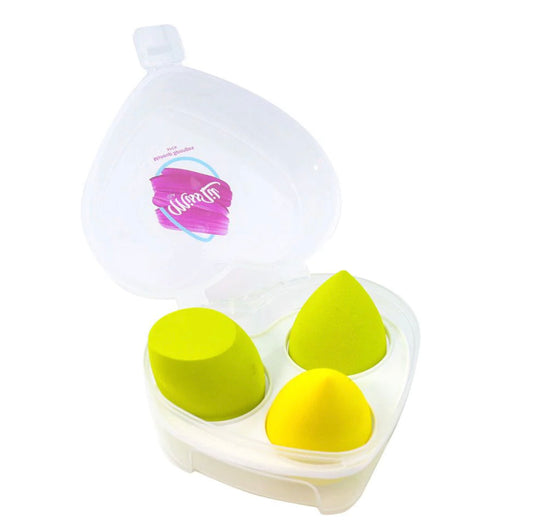 Heart Makeup Sponge 3pcs / Lime Green & Yellow