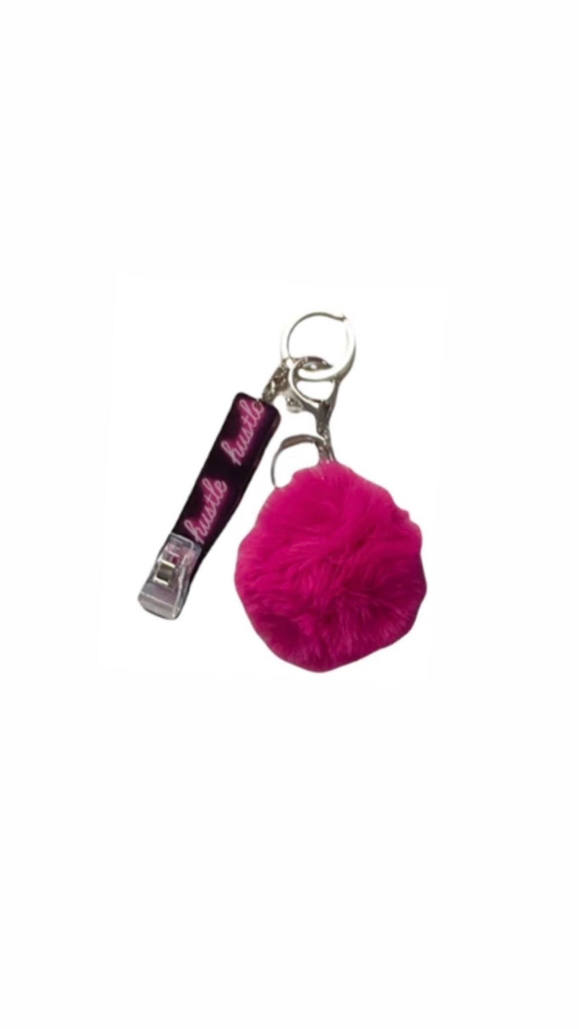 Girly Card Grabbers + Fuzzy Ball Keychain