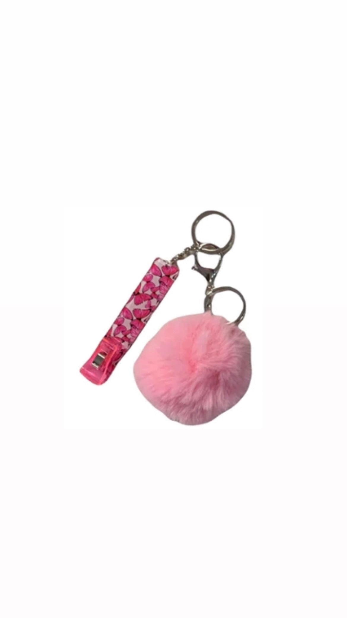 Girly Card Grabbers + Fuzzy Ball Keychain